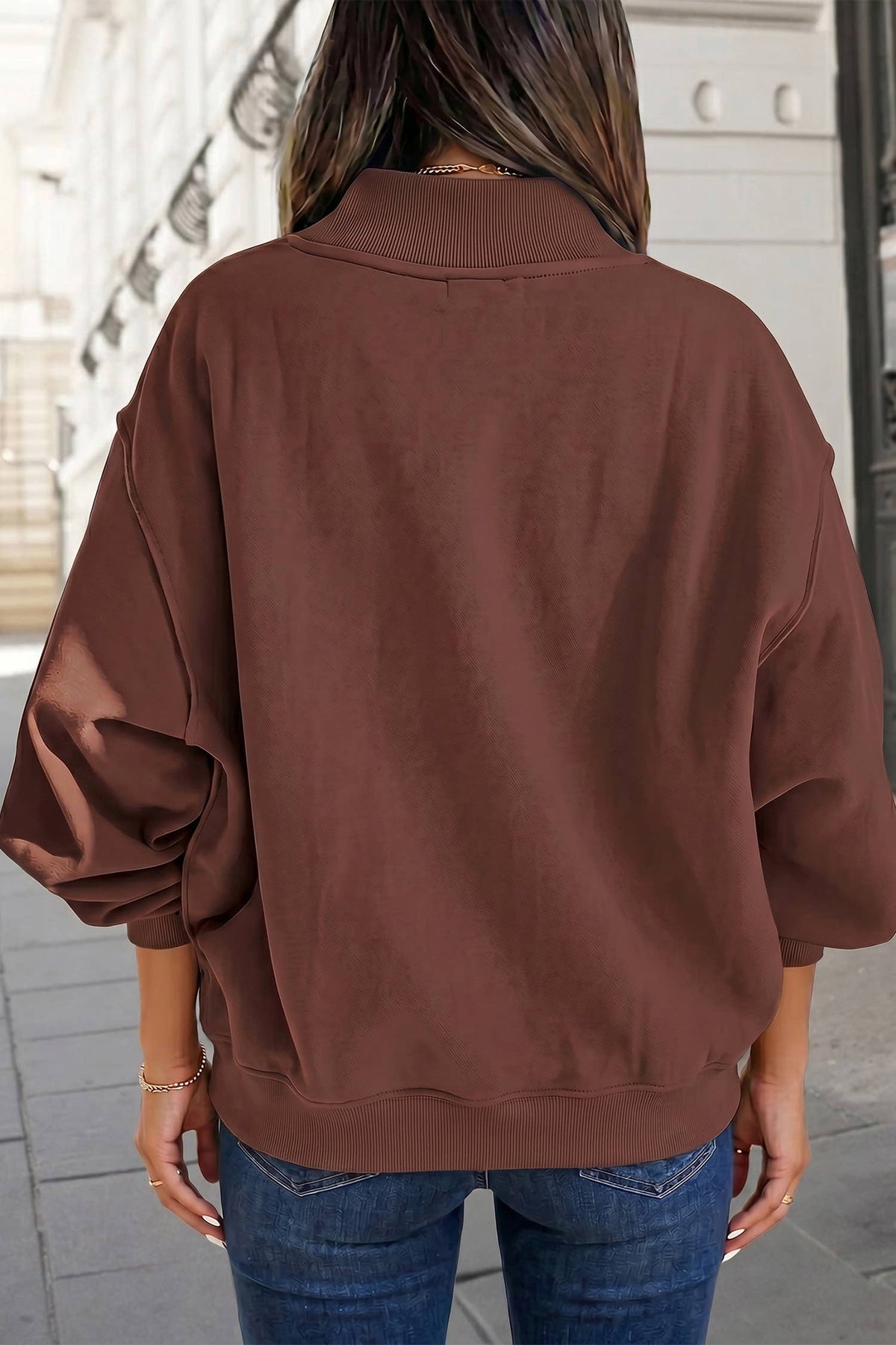Thanksgiving Mock Neck Graphic Pullover Sweatshirt | S-2XL