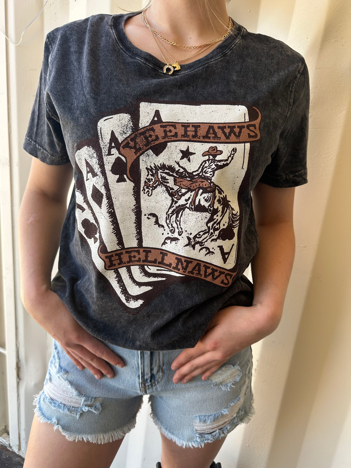 YEEHAWS COWBOY- Mineral Wash: CHARCOAL GREY