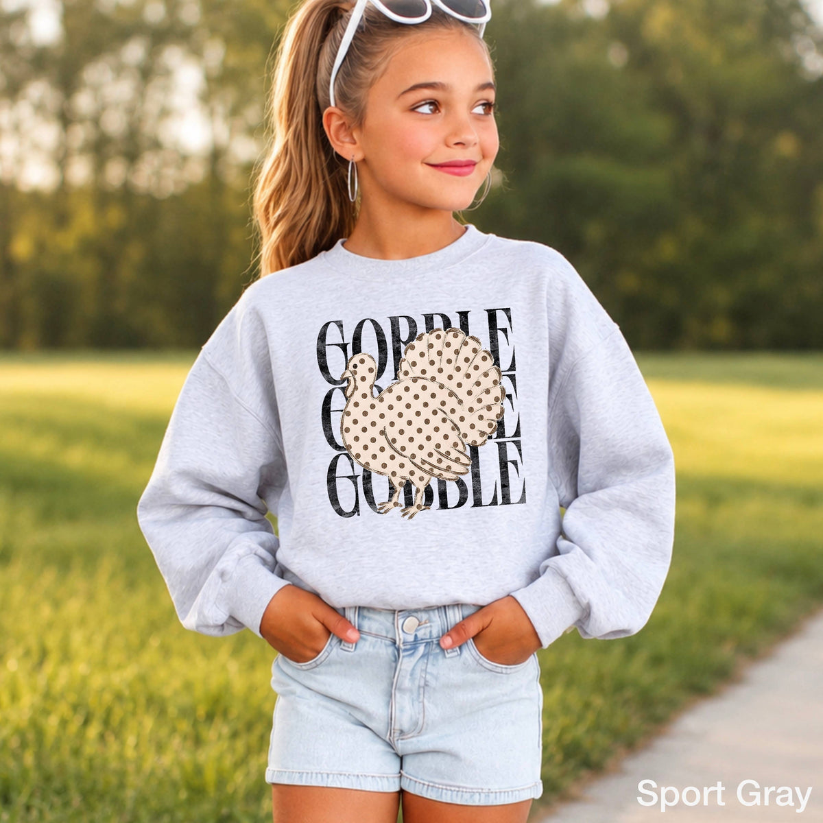 Gobble Thanksgiving Youth Sweatshirt