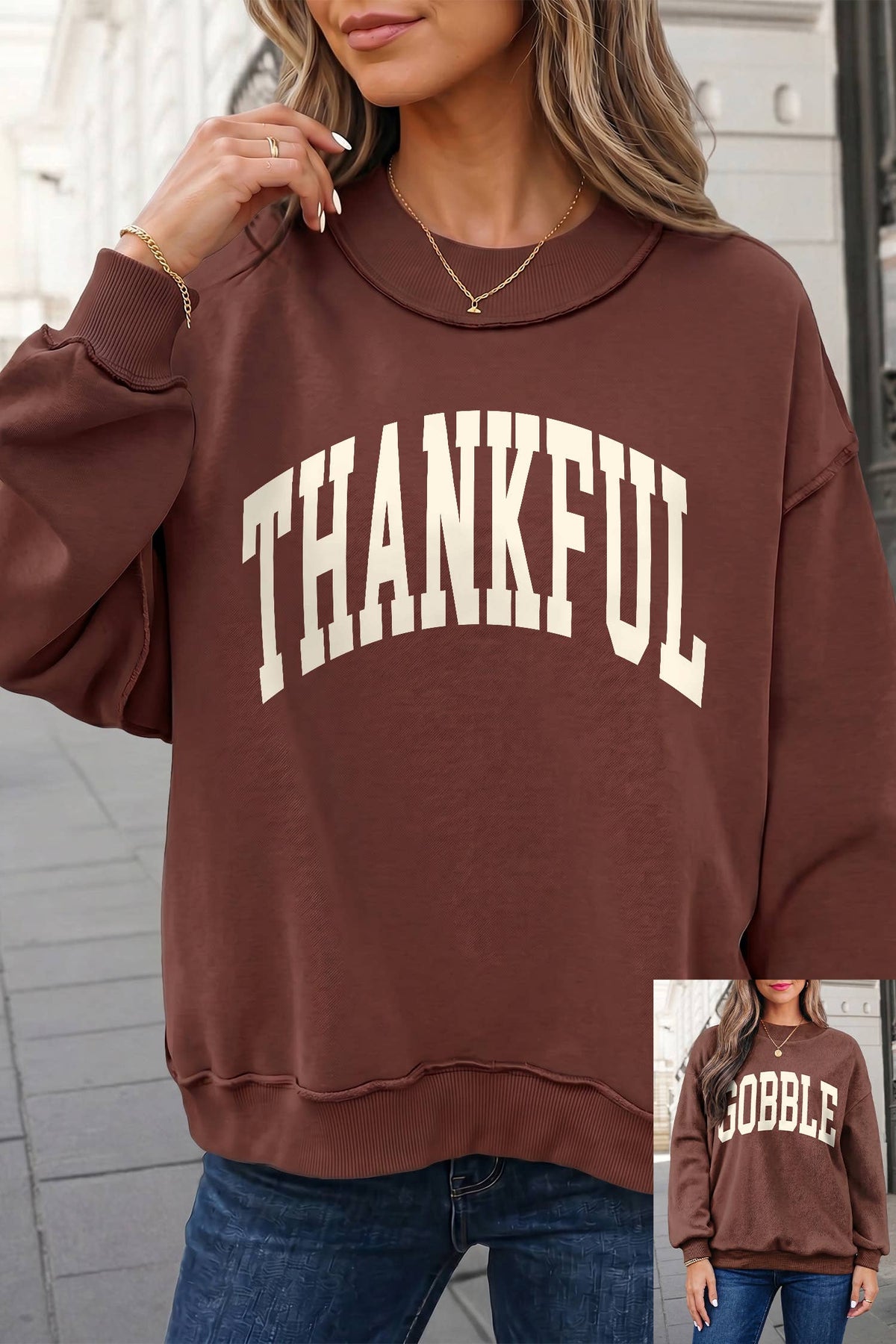 Thanksgiving Mock Neck Graphic Pullover Sweatshirt | S-2XL