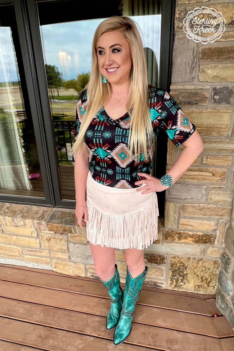FORT WORTH FRINGE SKIRT CREAM