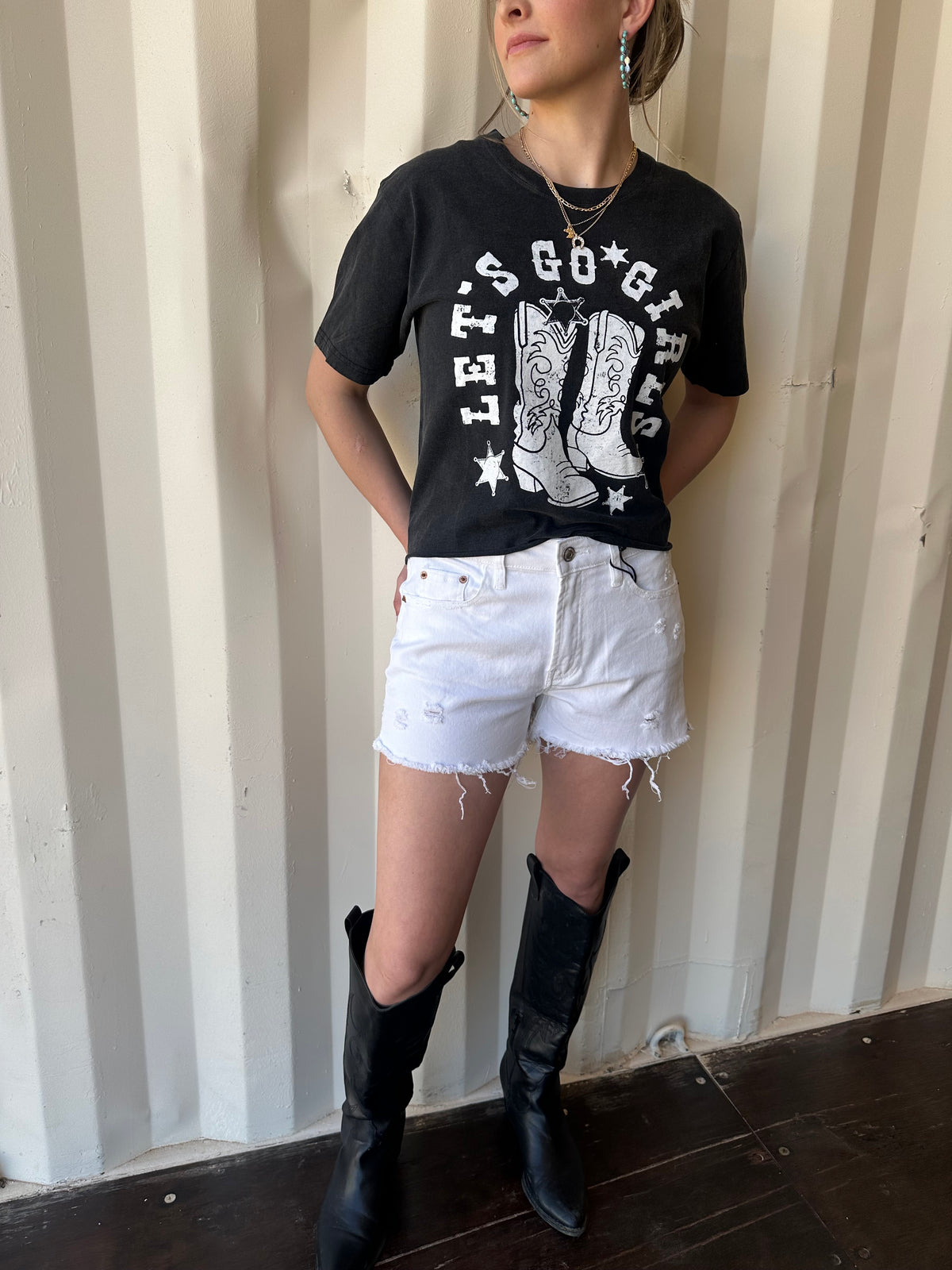 White - High Rise Distressed Raw Hem Denim Shorts: White