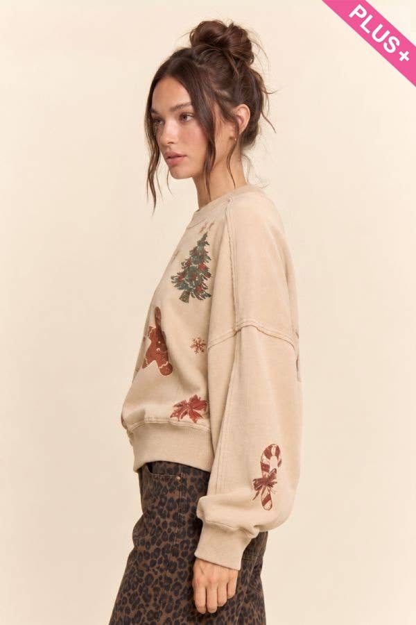 Vintage Holiday Graphic Washed Sweatshirt | S-L / 1X-3X